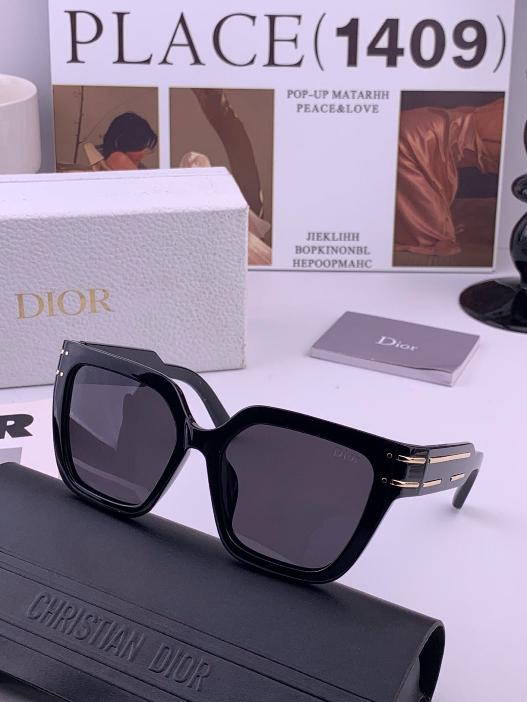 Dior CD9990 Polarized Square Black Lens Sunglasses for Women - 382361 - detail image 3