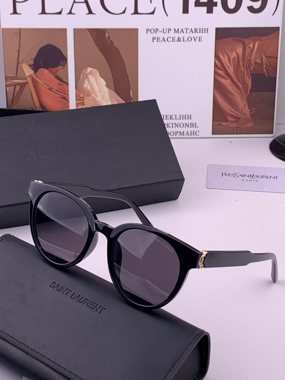 Saint Laurent 47721 Polarized Fashion Gold Lens Sunglasses for Men & - 382490 - detail image 2