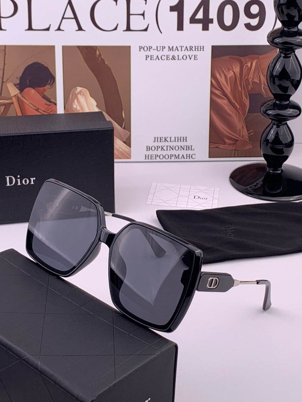 Dior CD6305 Polarized Square Gold Lens Sunglasses for Women - 382415 - detail image 2