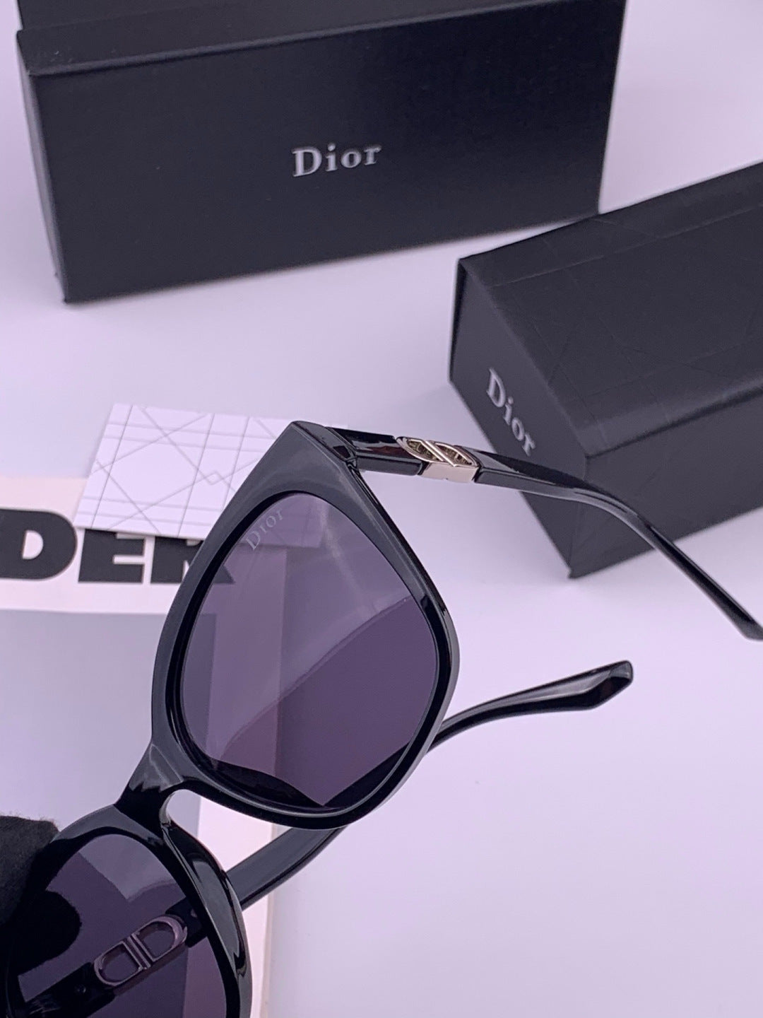 Dior CD67711 Polarized Square Black Lens Sunglasses for Women - 382416 - detail image 3