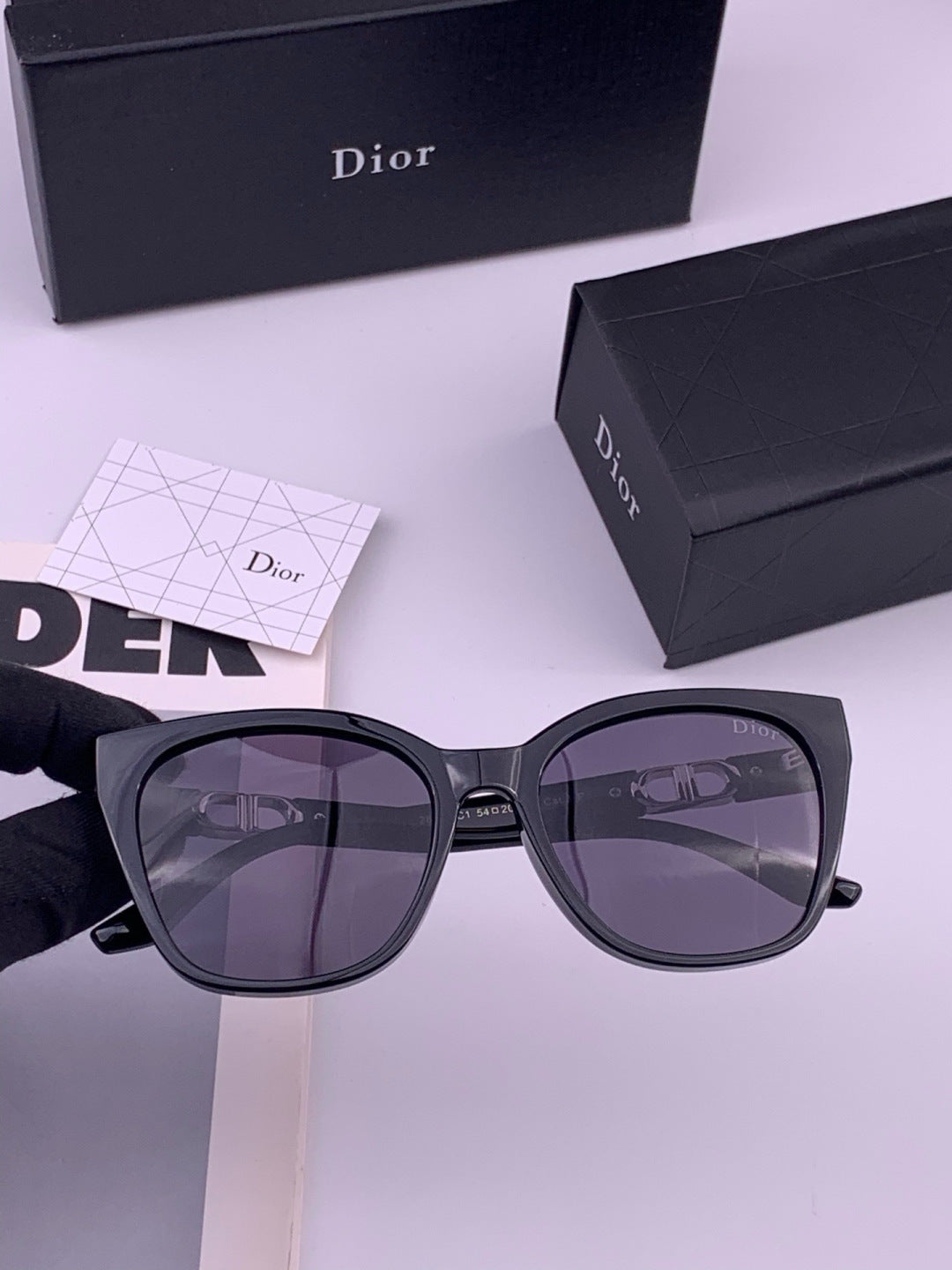 Dior CD67711 Polarized Square Black Lens Sunglasses for Women - 382416