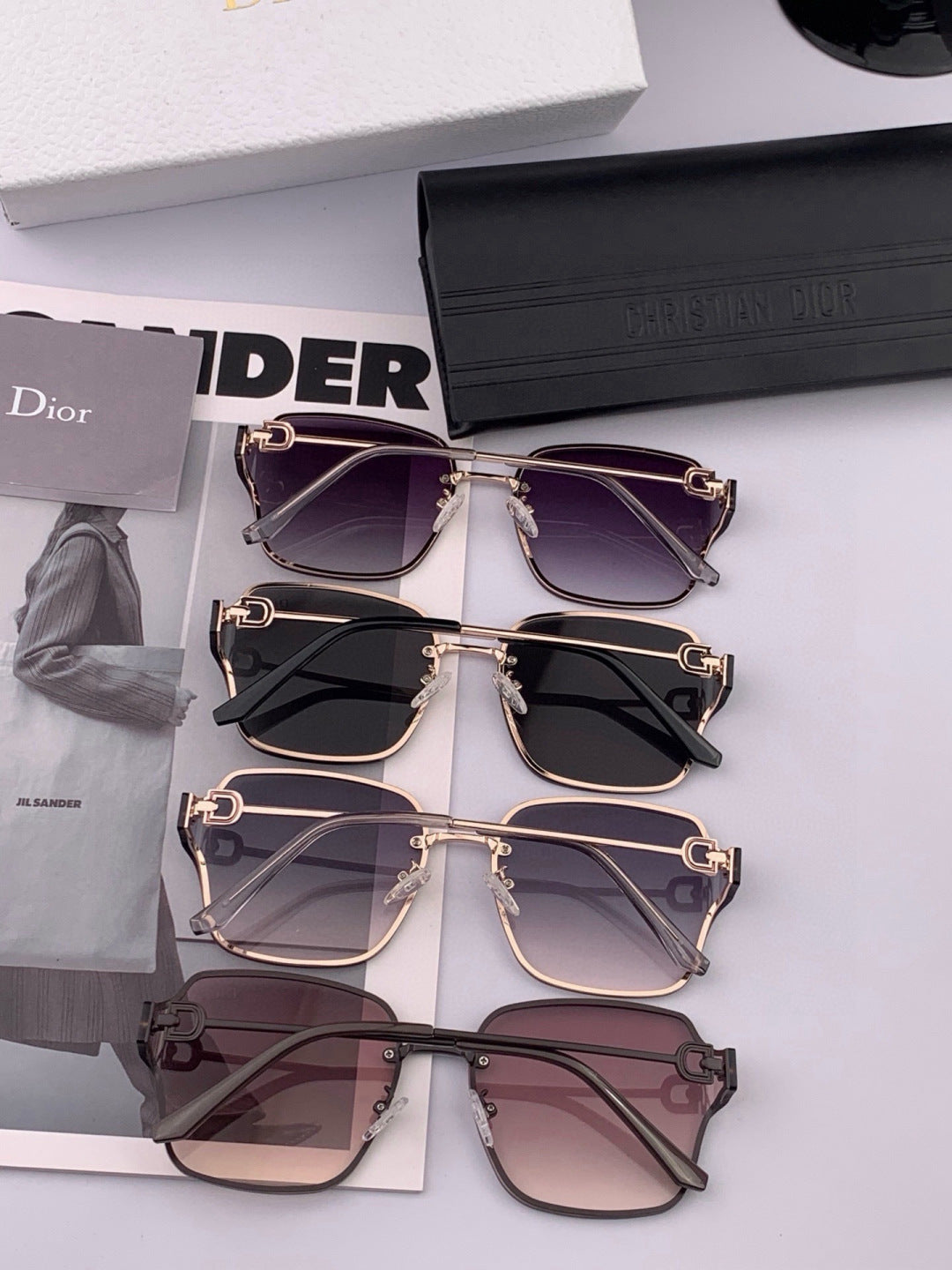 Dior CD95810 Lightweight Rimless Red Lens Sunglasses for Women - 382418 - detail image 5