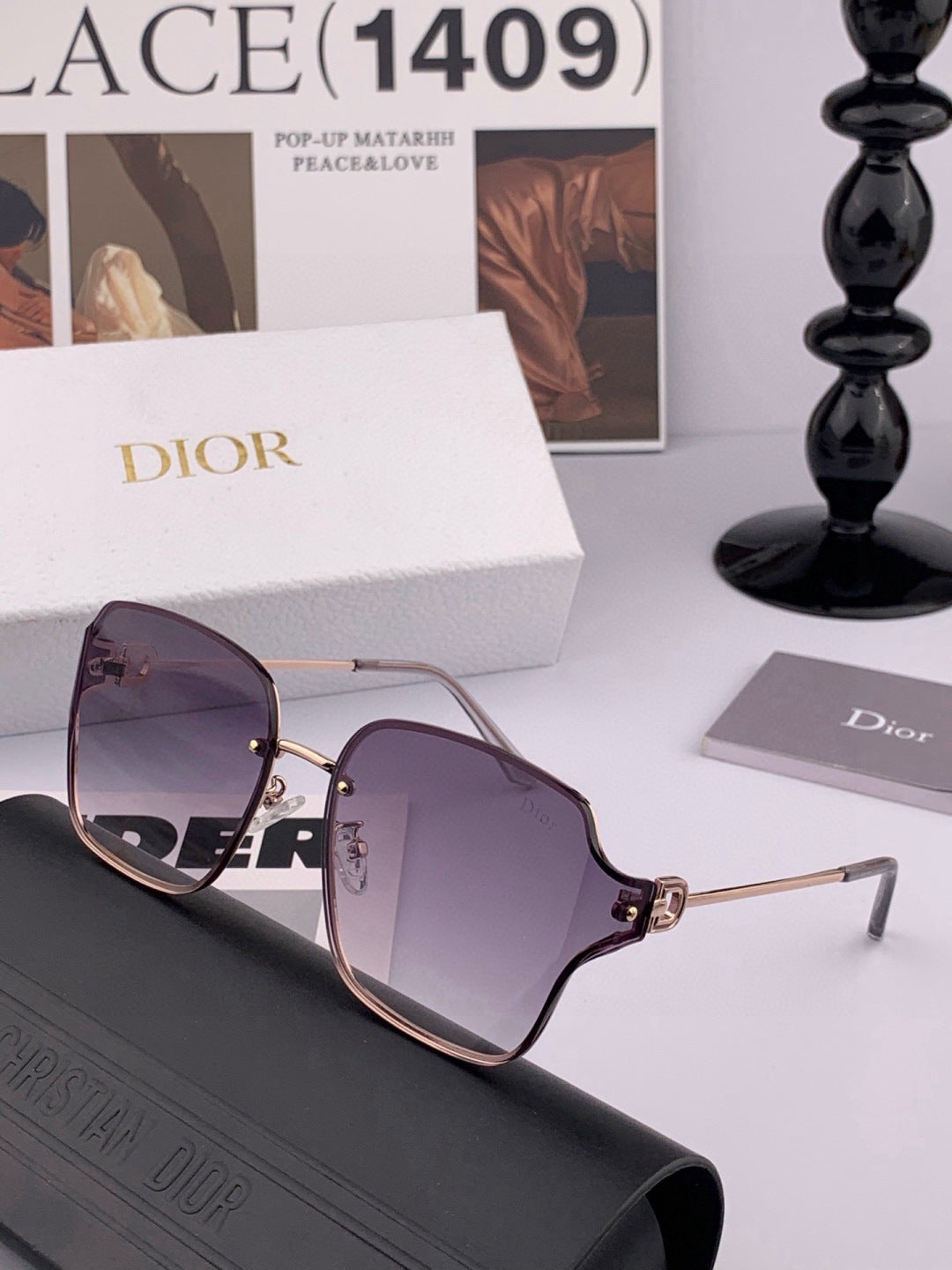 Dior CD95810 Lightweight Rimless Red Lens Sunglasses for Women - 382418 - detail image 4