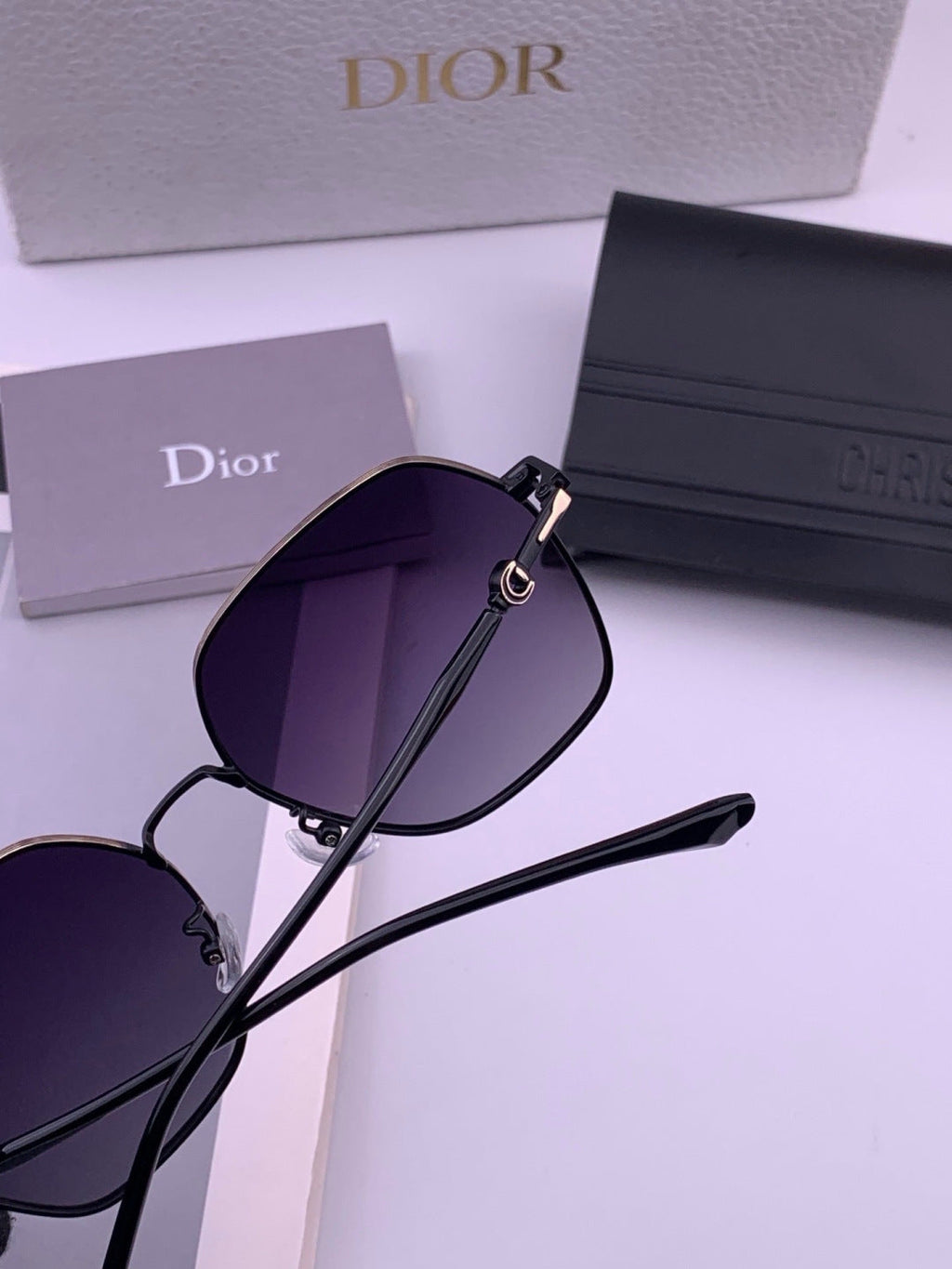 Dior CD7210 Square Gold Lens Sunglasses for Women - 382420 - detail image 6