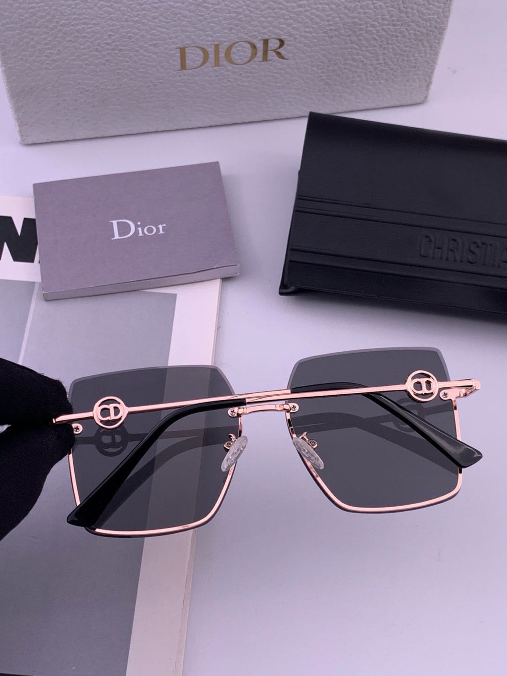 Dior CD7371 Lightweight Rimless Black Lens Sunglasses for Women - 382421 - detail image 5