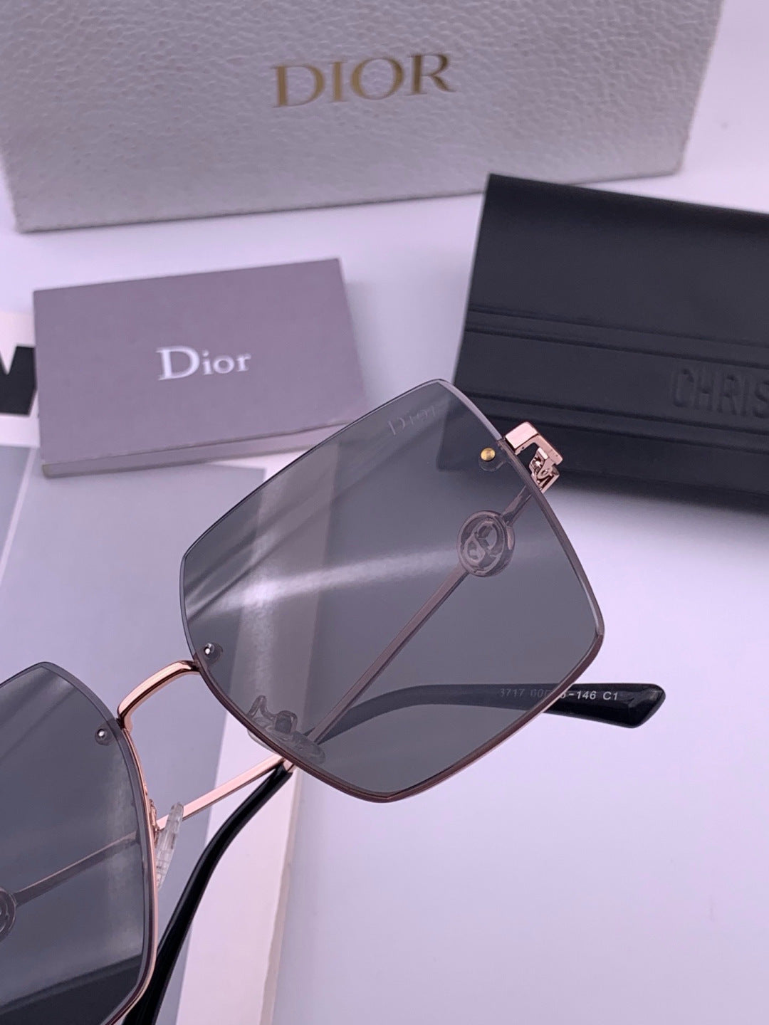 Dior CD7371 Lightweight Rimless Black Lens Sunglasses for Women - 382421 - detail image 6