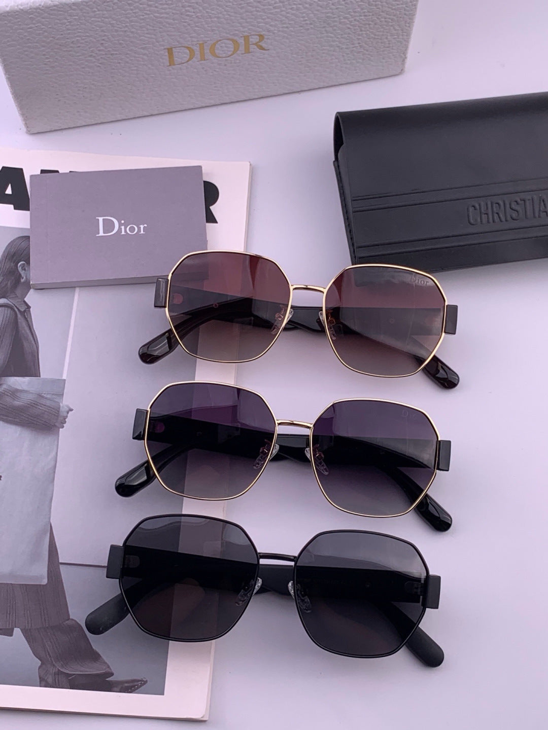 Dior CD9370 Round Black Lens Sunglasses for Women - 382412 - detail image 7