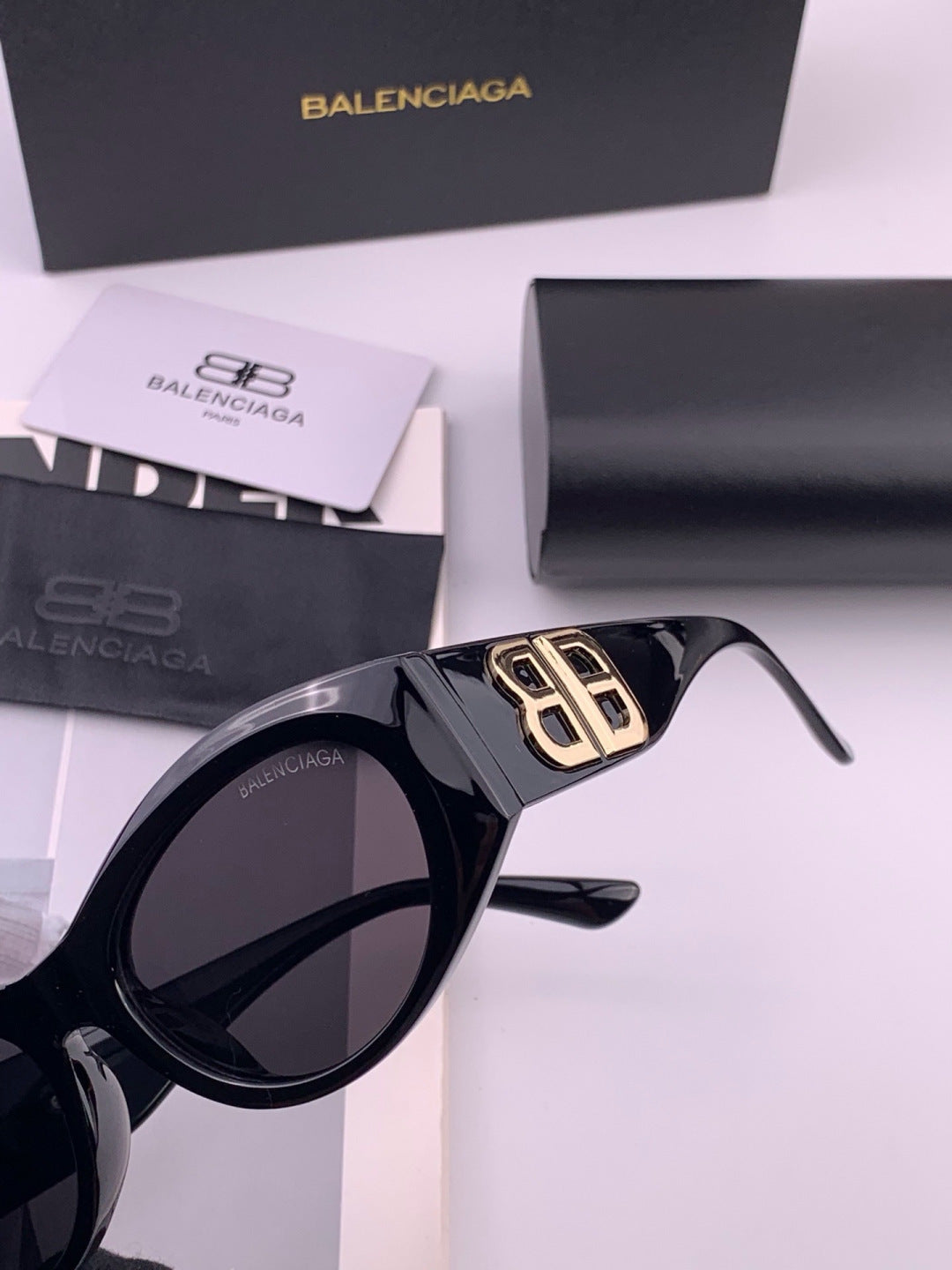 Balenciaga BL2992 Polarized Metal Fashion Black Lens Sunglasses - 382932 - detail image 5