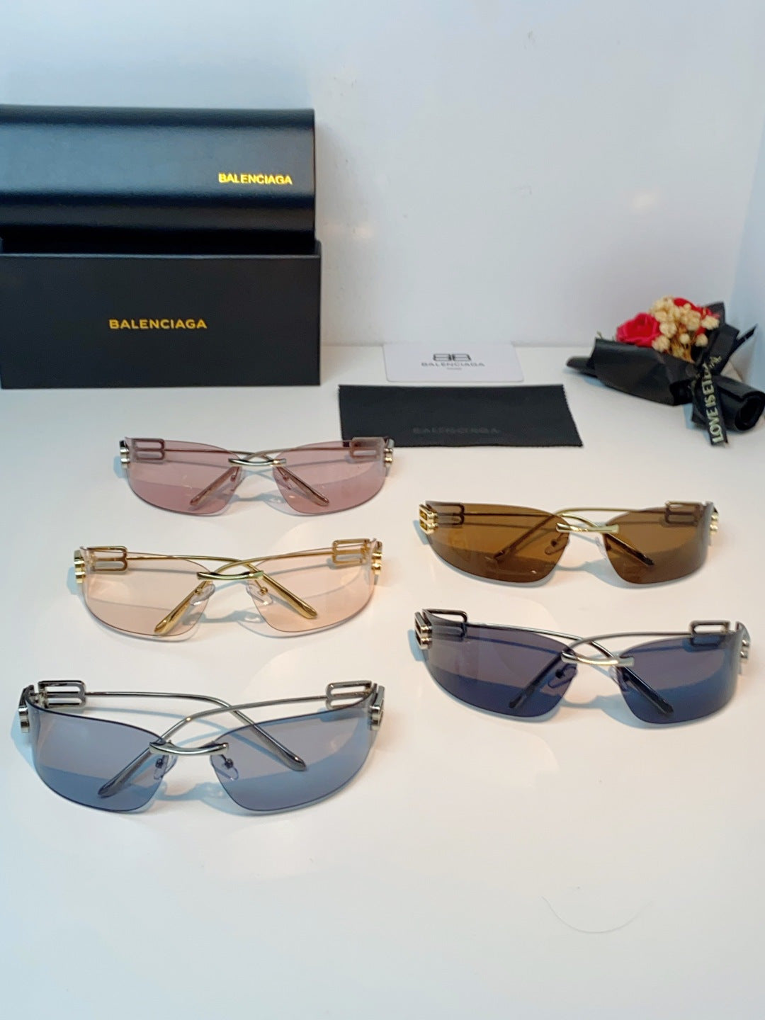 Balenciaga Lightweight Rimless Gray Lens Sunglasses for Men & Women - 399137 - detail image 13