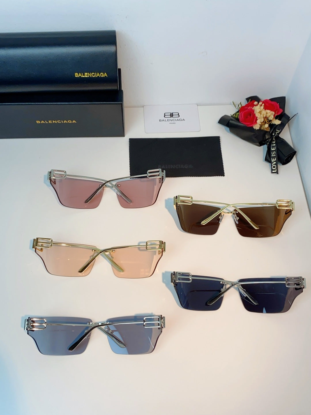 Balenciaga Lightweight Rimless Gray Lens Sunglasses for Men & Women - detail image 12