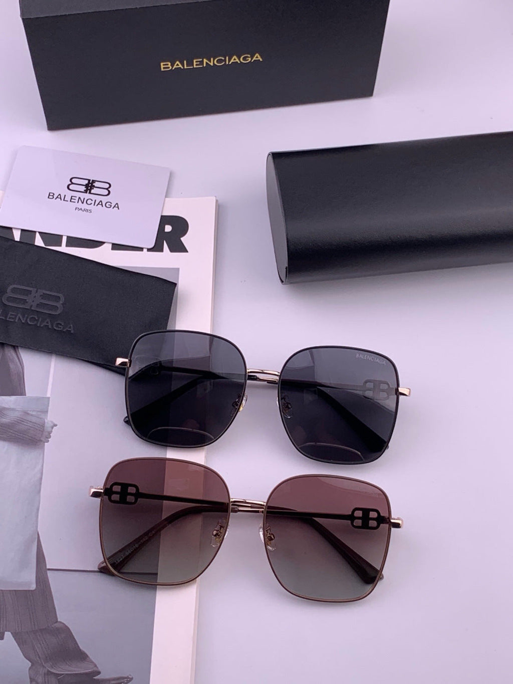 Balenciaga BL7192 Metal Fashion Black Lens Sunglasses for Men & Women - 416126 - detail image 5