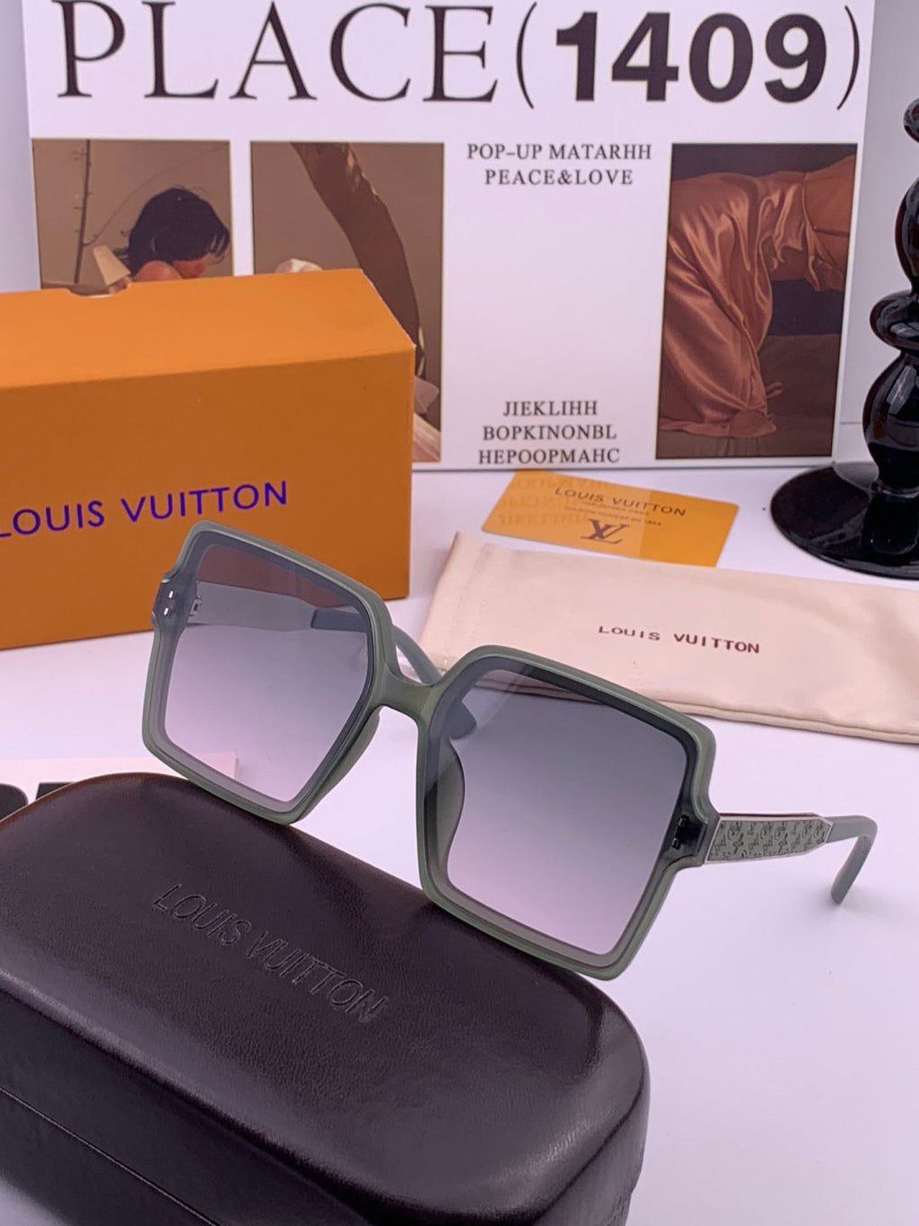 Louis Vuitton L1577 Polarized Square Gray Lens Sunglasses for Men & W - 431292 - detail image 2