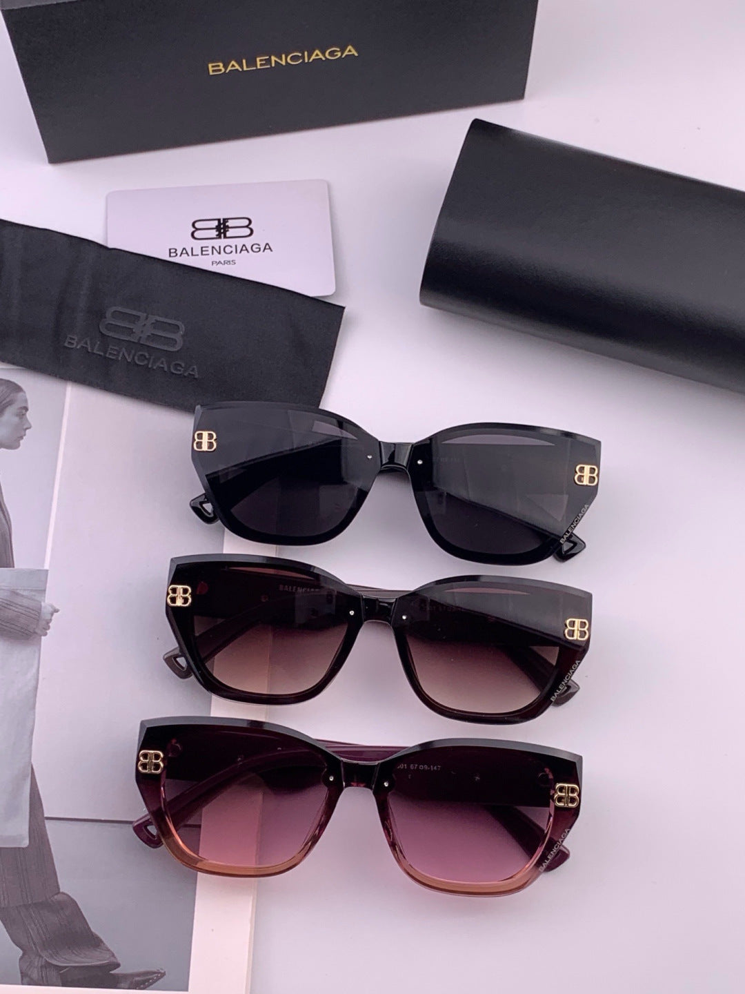 Balenciaga BL1350 Metal Fashion Black Lens Sunglasses for Men & Women - 432558 - detail image 3