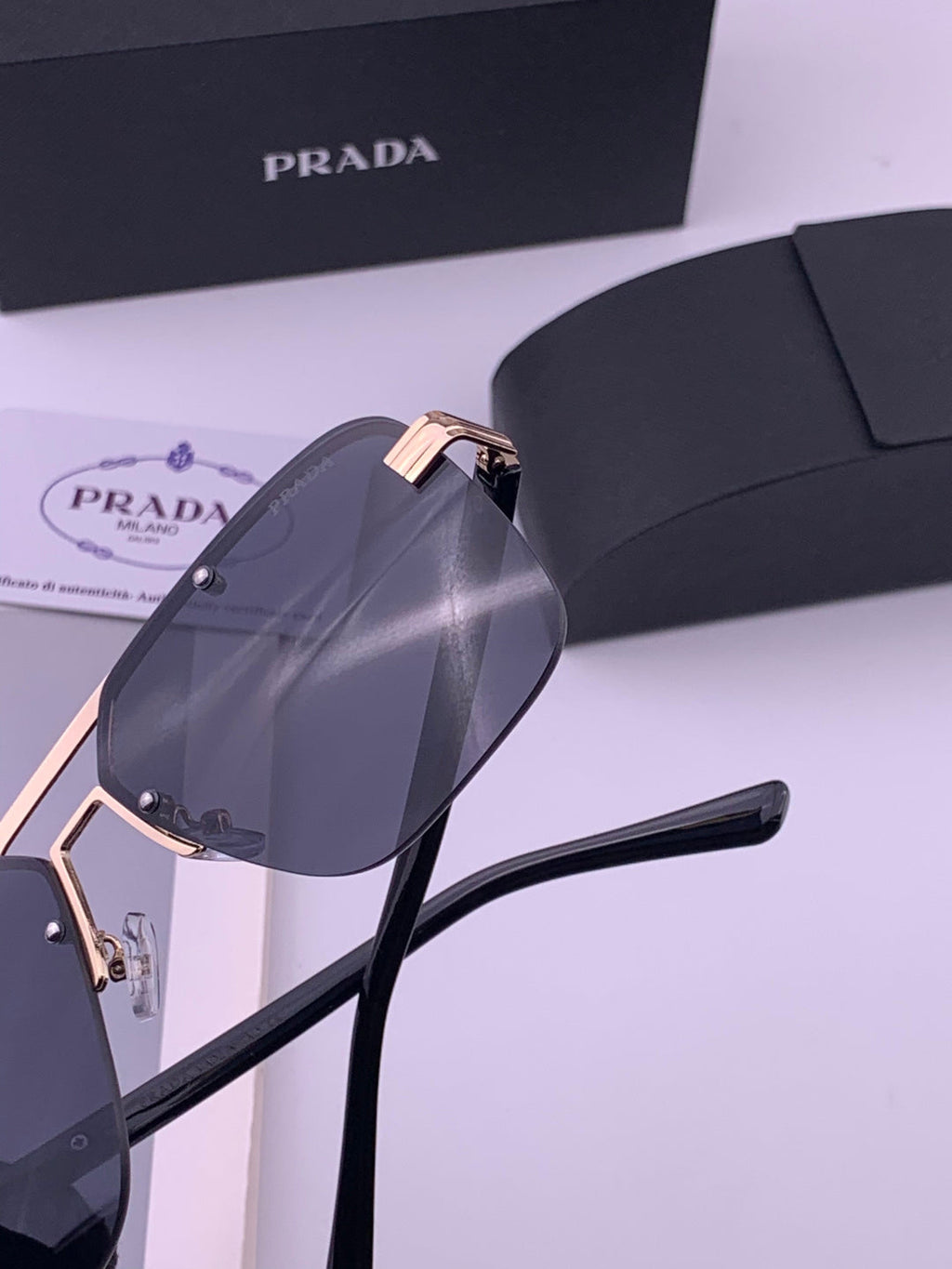 Prada Fashion Blue Lens Sunglasses for Men - 449353 - detail image 4