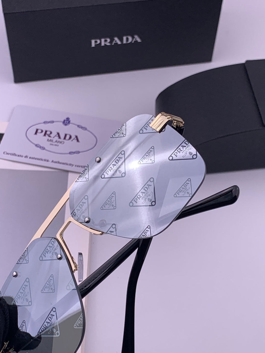 Prada Fashion Silver Lens Sunglasses for Men - 449354 - detail image 6