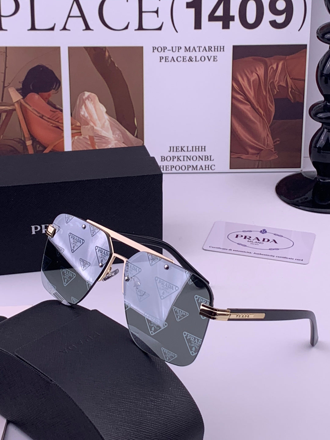 Prada Fashion Silver Lens Sunglasses for Men - 449354 - detail image 2