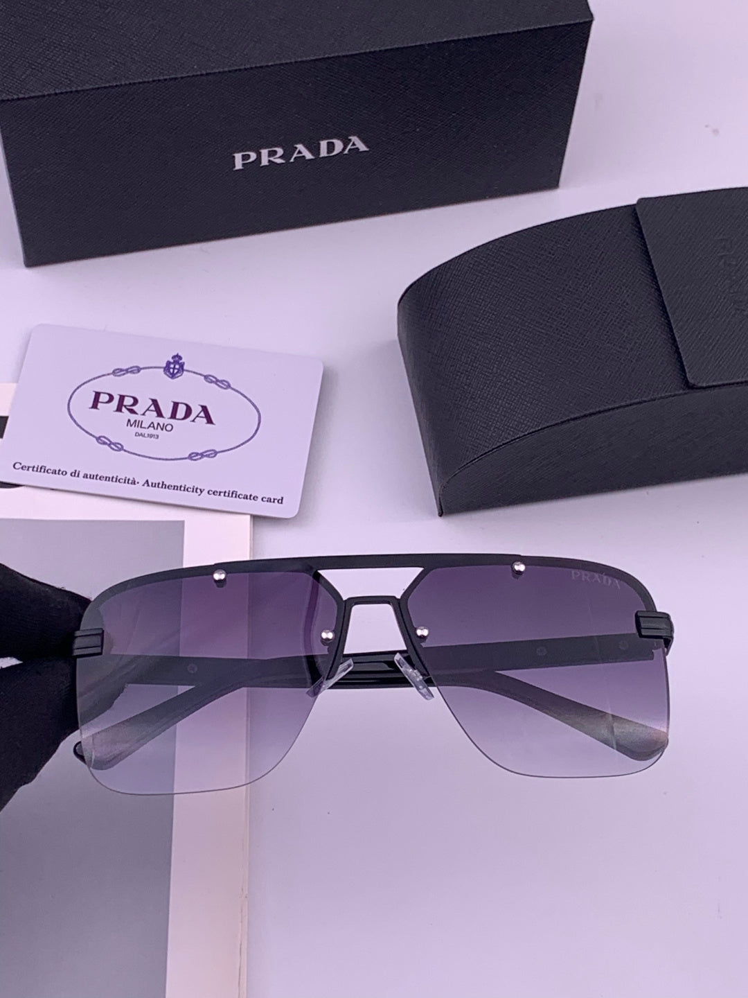Prada Fashion Blue Lens Sunglasses for Men - 449355