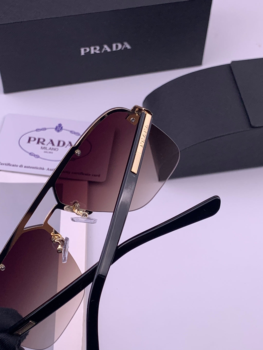 Prada Fashion Black Lens Sunglasses for Men - 449356 - detail image 3