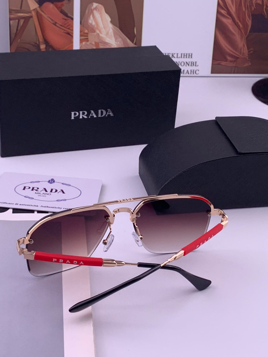 Prada Fashion Black Lens Sunglasses for Men - 449358 - detail image 7