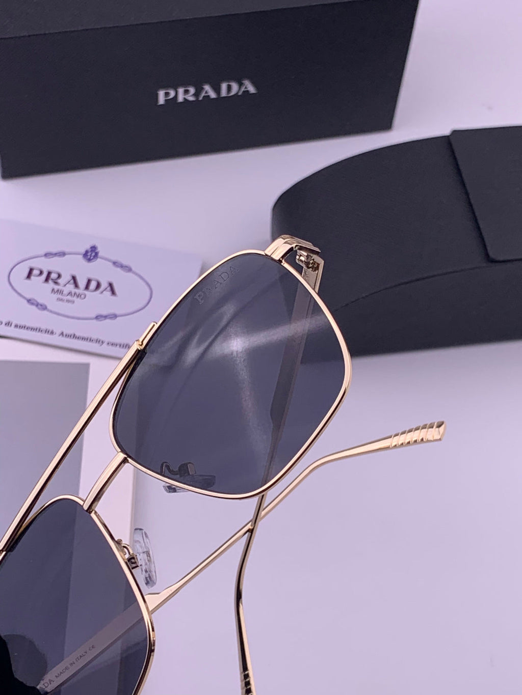 Prada Fashion Black Lens Sunglasses for Men - 449361 - detail image 4