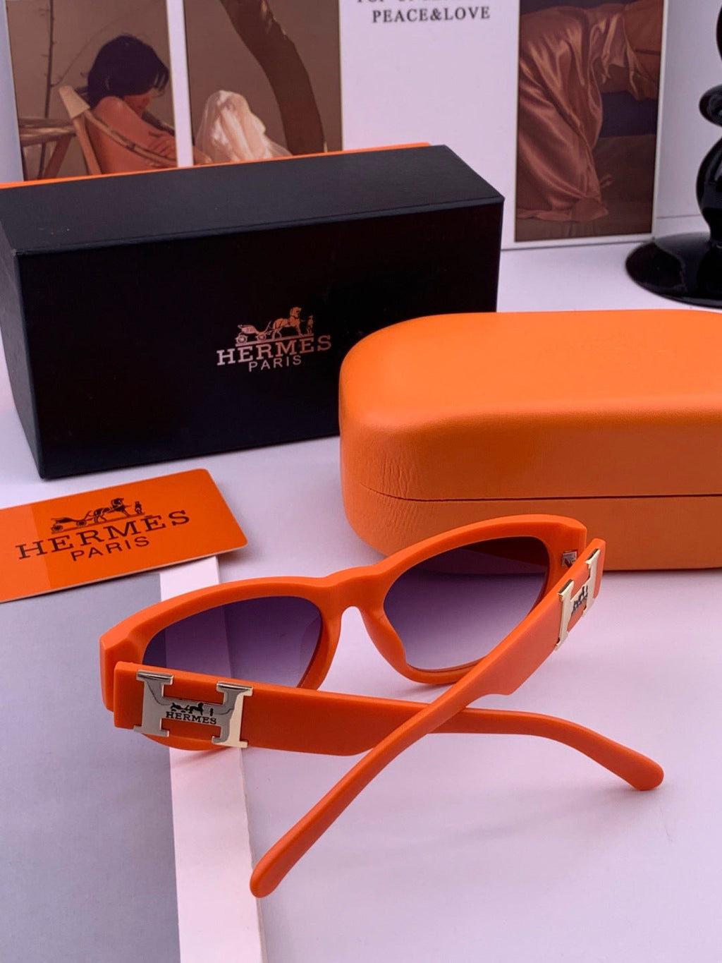 Hermès H37005 Square Red Lens Sunglasses for Men & Women - 450029 - detail image 7
