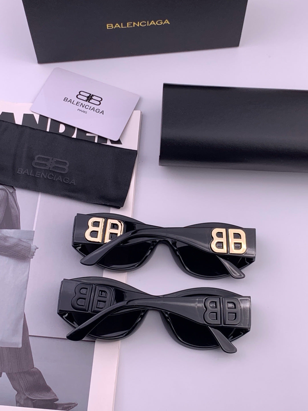 Balenciaga BL2992 Polarized Metal Fashion Black Lens Sunglasses - 466026 - detail image 6