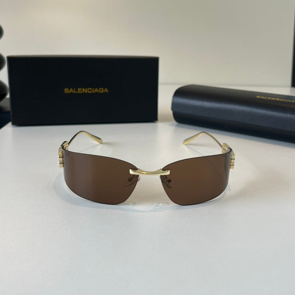 Balenciaga Rectangular Brown Lens Sunglasses for Men & Women - 466021 - detail image 2