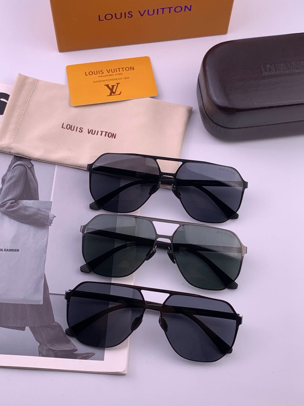 Louis Vuitton L6229 Polarized Aviator Blue Lens Sunglasses for Men - 464787 - detail image 8