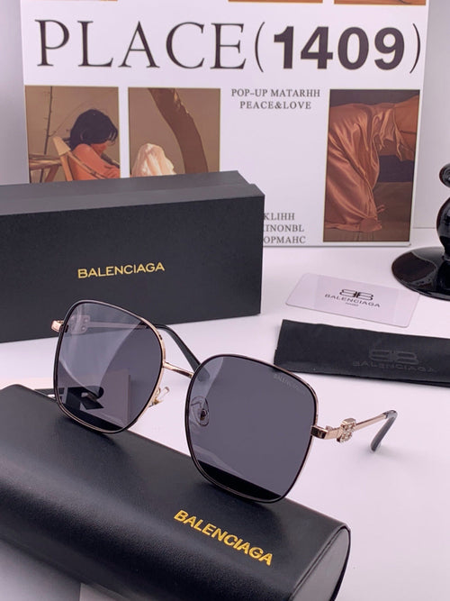 Balenciaga BL7192 Metal Fashion Black Lens Sunglasses for Men & Women