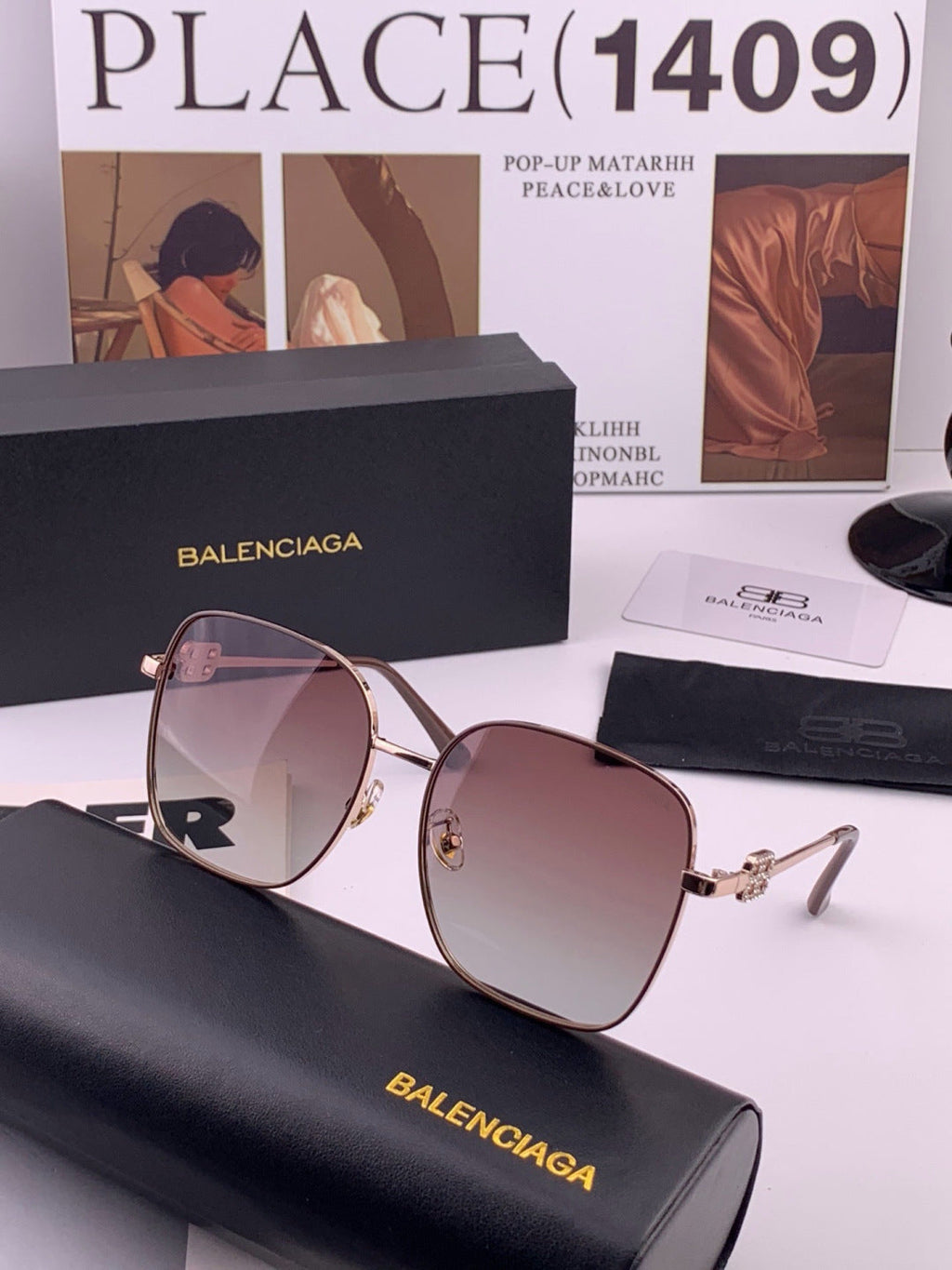 Balenciaga BL7192 Metal Fashion Black Lens Sunglasses for Men & Women - detail image 2