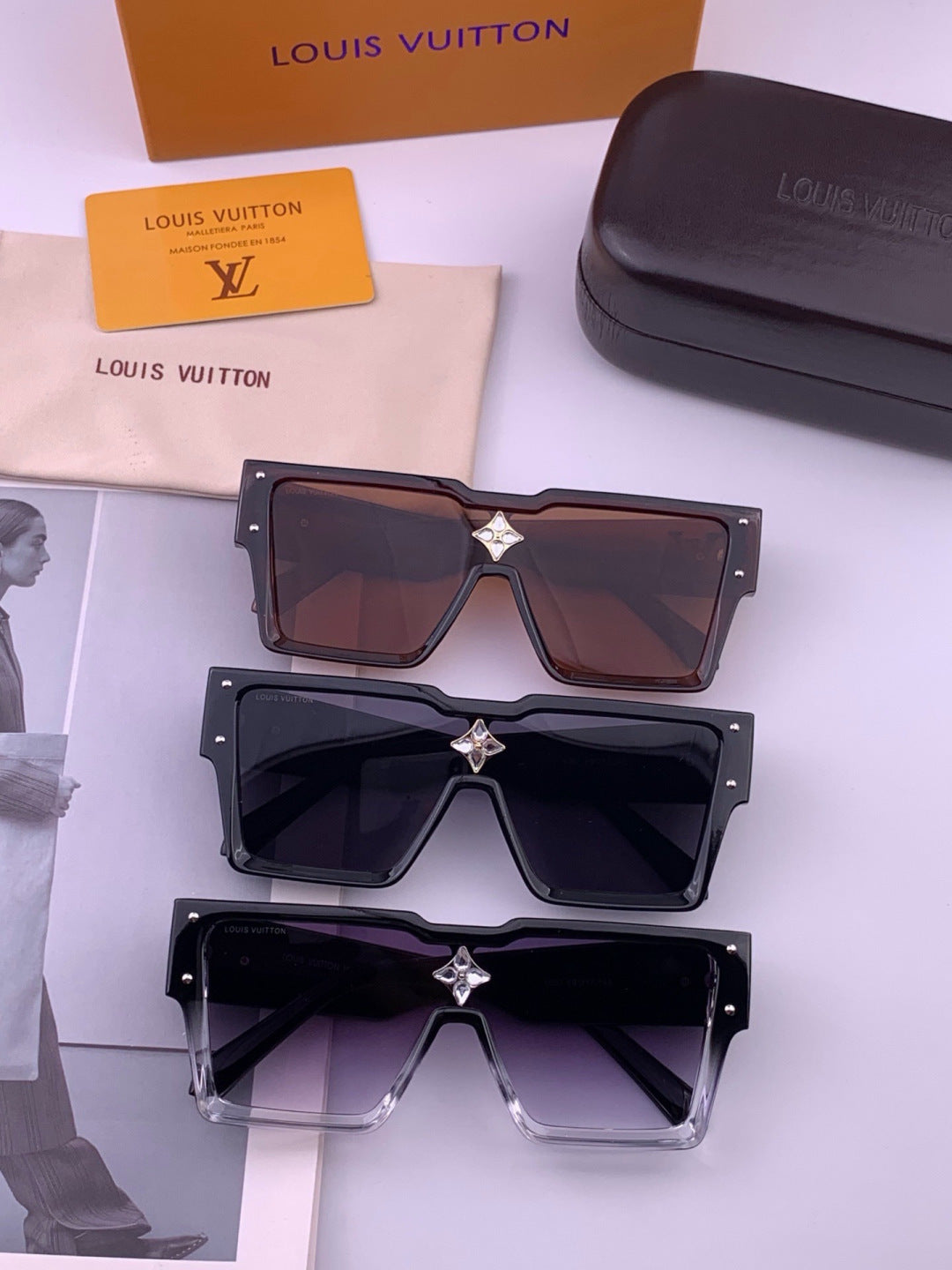 Louis Vuitton L7600 Square Black Lens Sunglasses for Women - 493230 - detail image 8