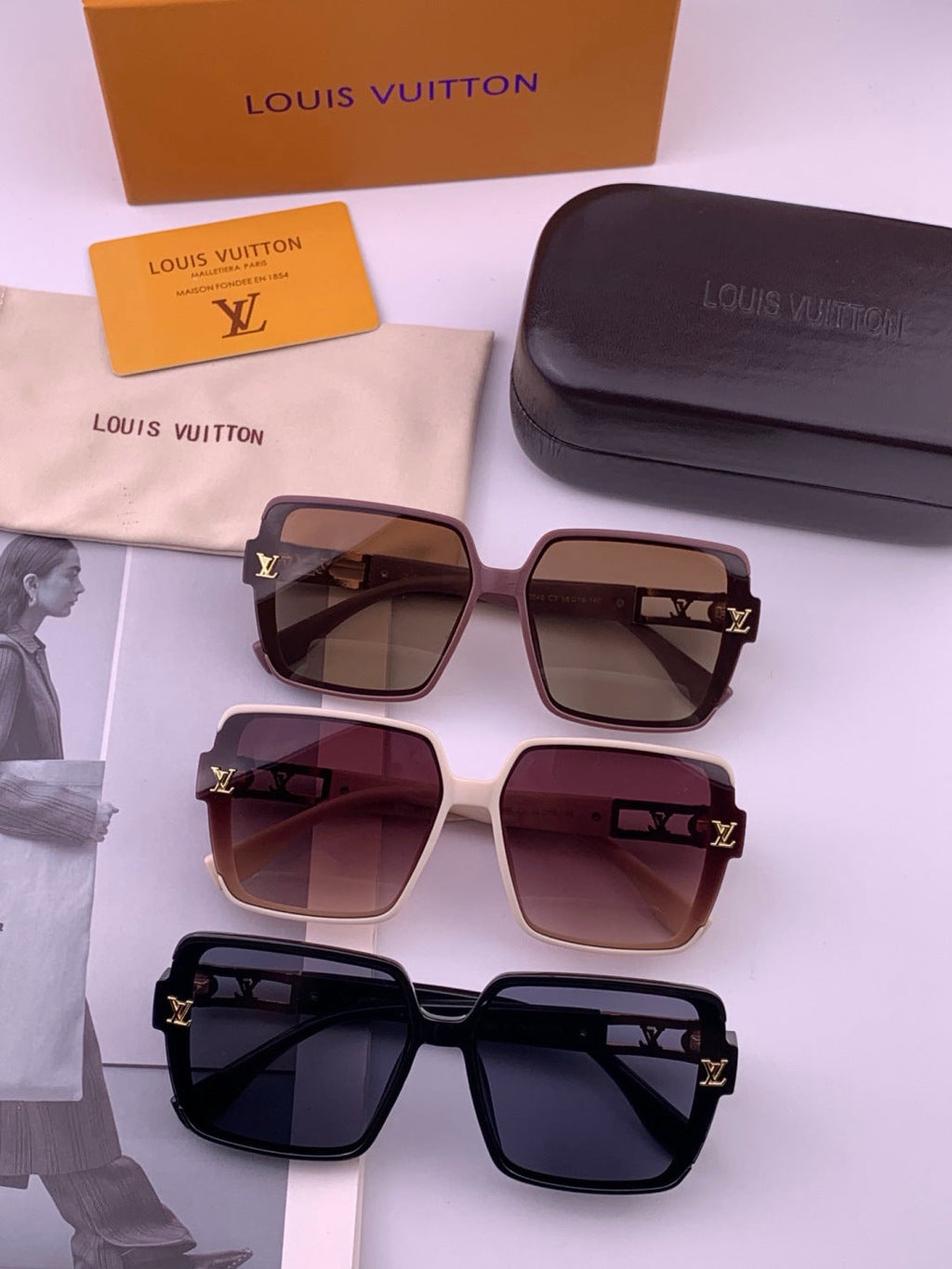 Louis Vuitton L77004 Oversized Purple Lens Sunglasses for Men & Women - 493215 - detail image 8