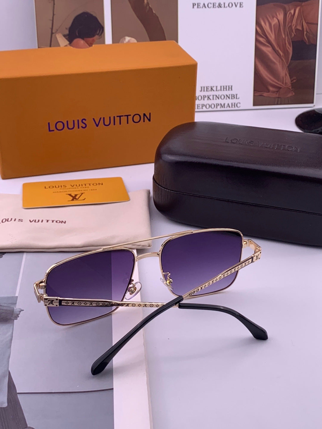 Louis Vuitton L3905 Aviator Gray Lens Sunglasses for Men & Women - detail image 5