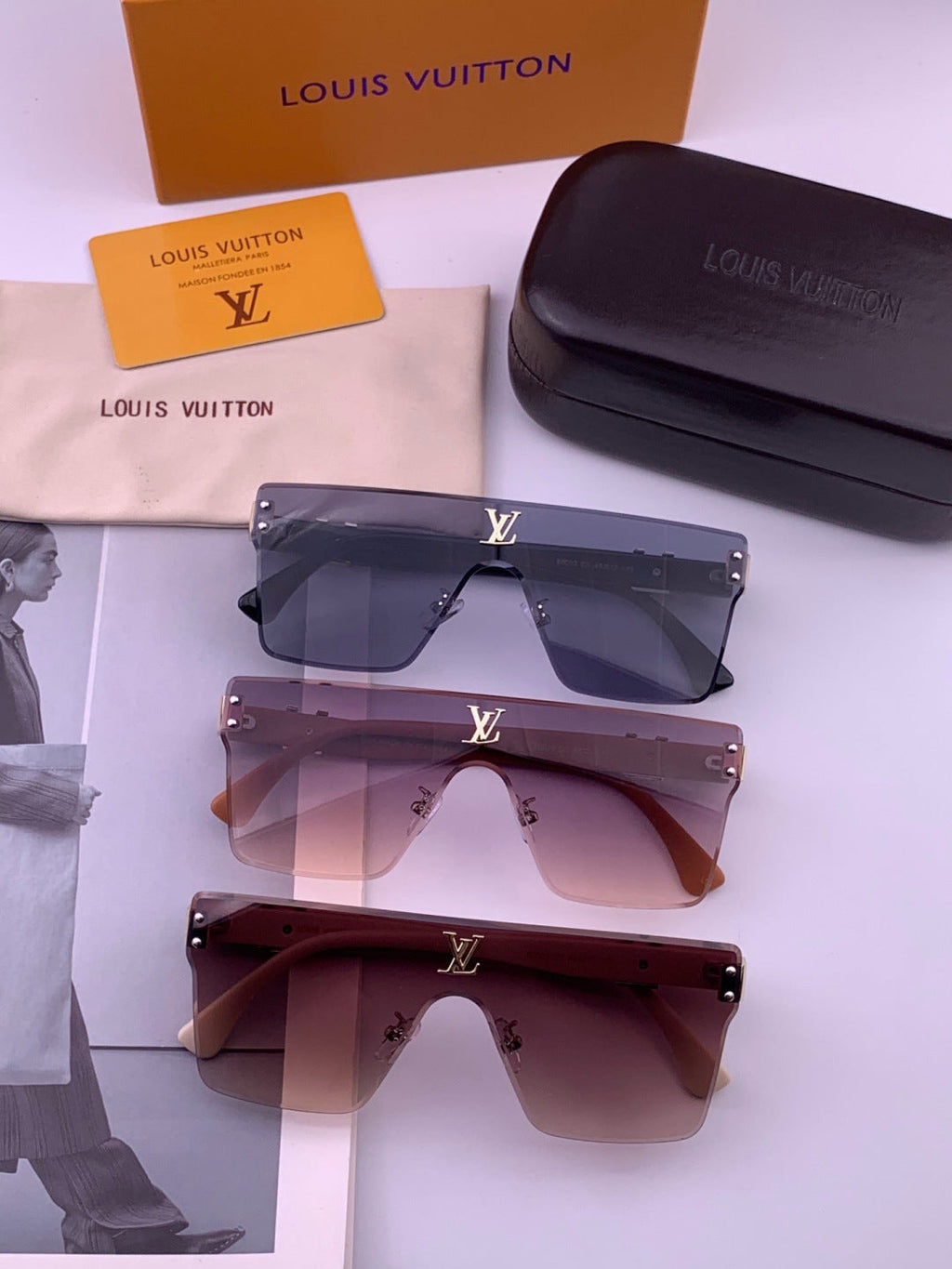 Louis Vuitton L36000 Oversized Purple Lens Sunglasses for Men & Women - detail image 8