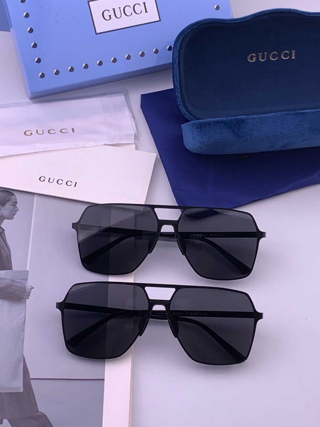 Gucci G11803 Polarized Aviator Orange Lens Sunglasses for Men - detail image 7