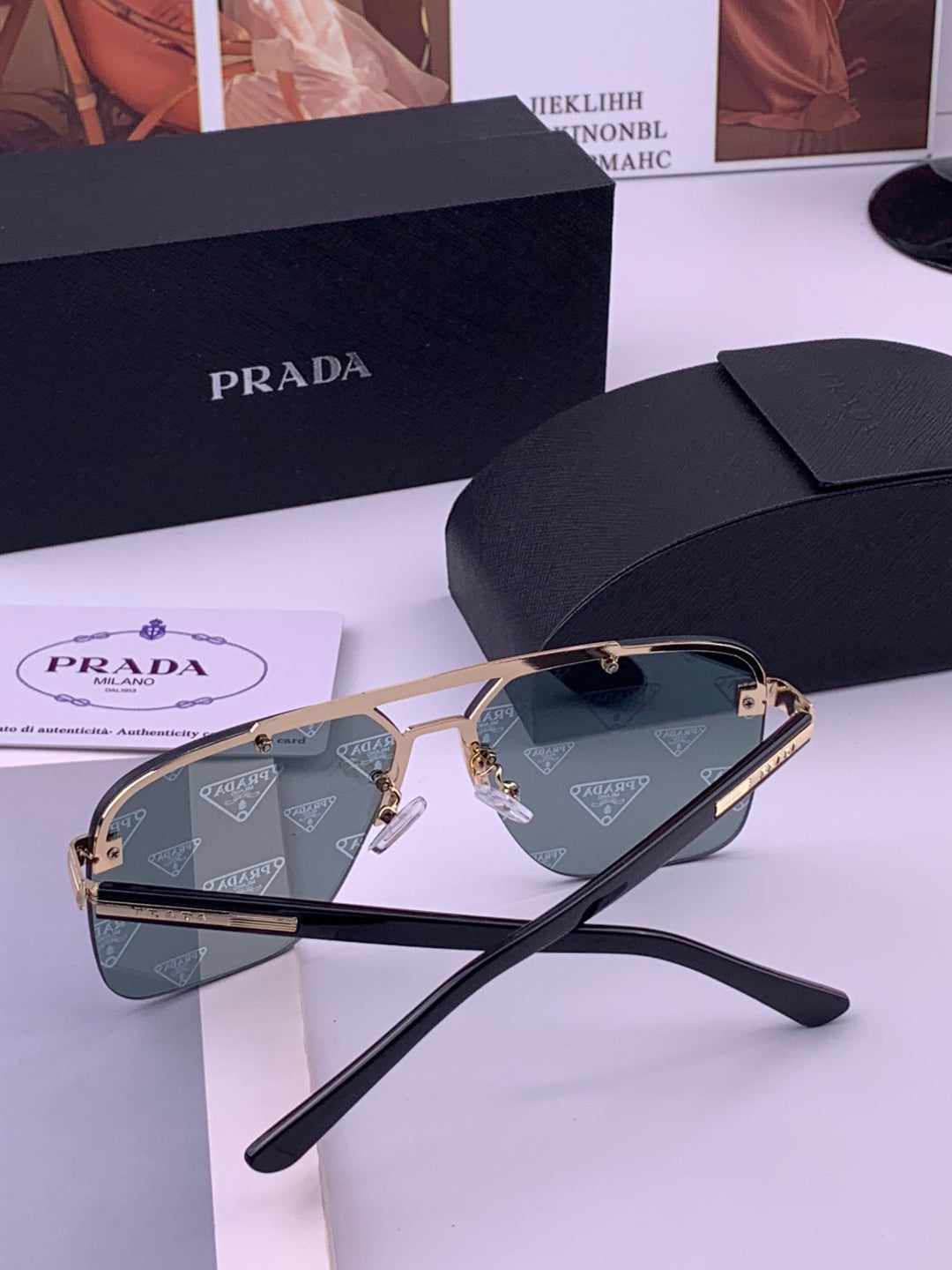 Prada Fashion Silver Lens Sunglasses for Men - 487022 - detail image 7