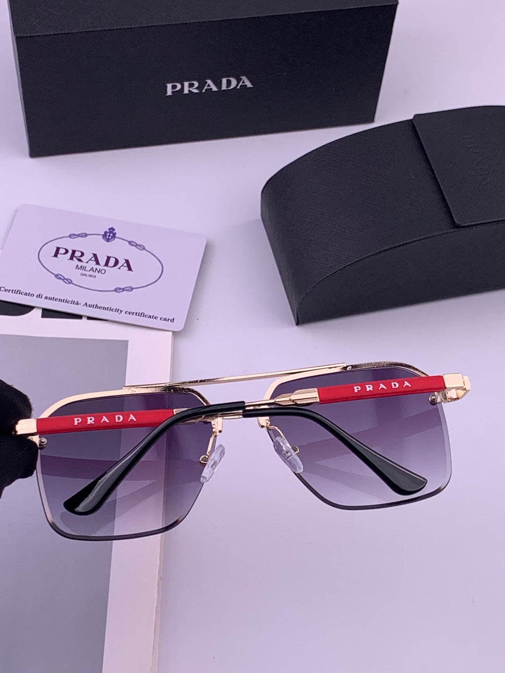 Prada Fashion Purple Lens Sunglasses for Men - 487027 - detail image 5
