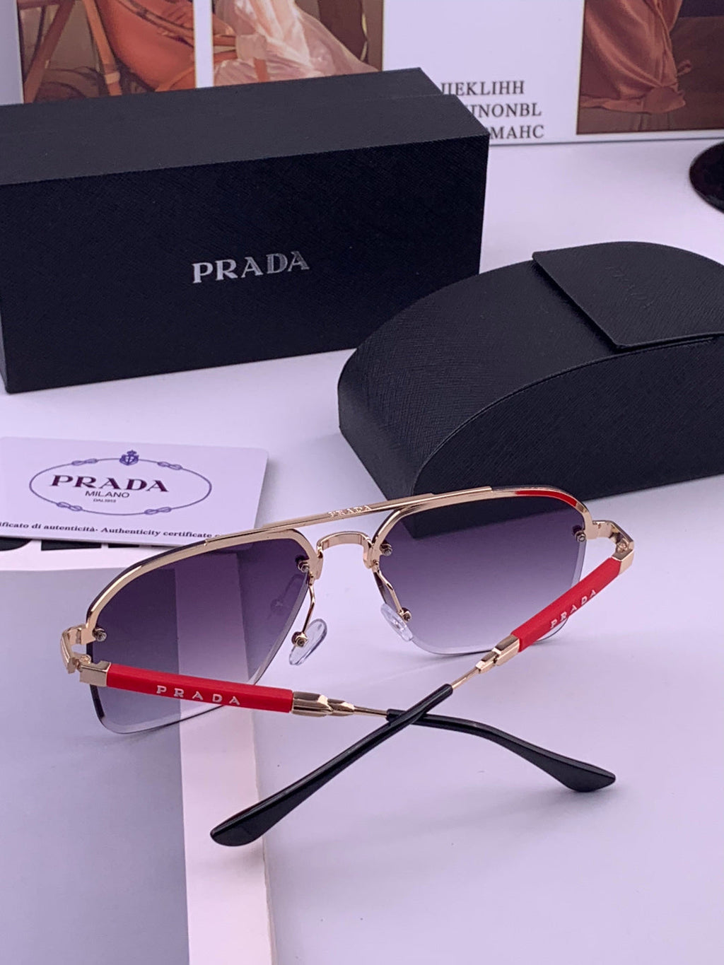 Prada Fashion Purple Lens Sunglasses for Men - 487027 - detail image 7