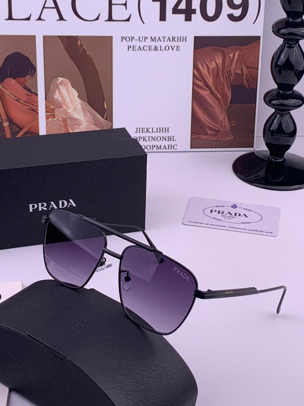 Prada Fashion Purple Lens Sunglasses for Men