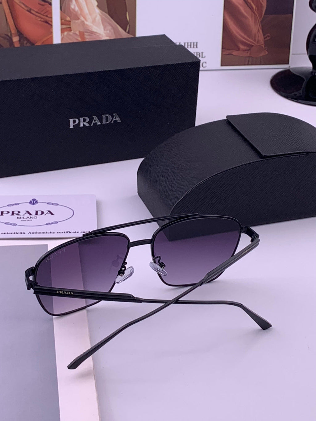 Prada Fashion Purple Lens Sunglasses for Men - detail image 4