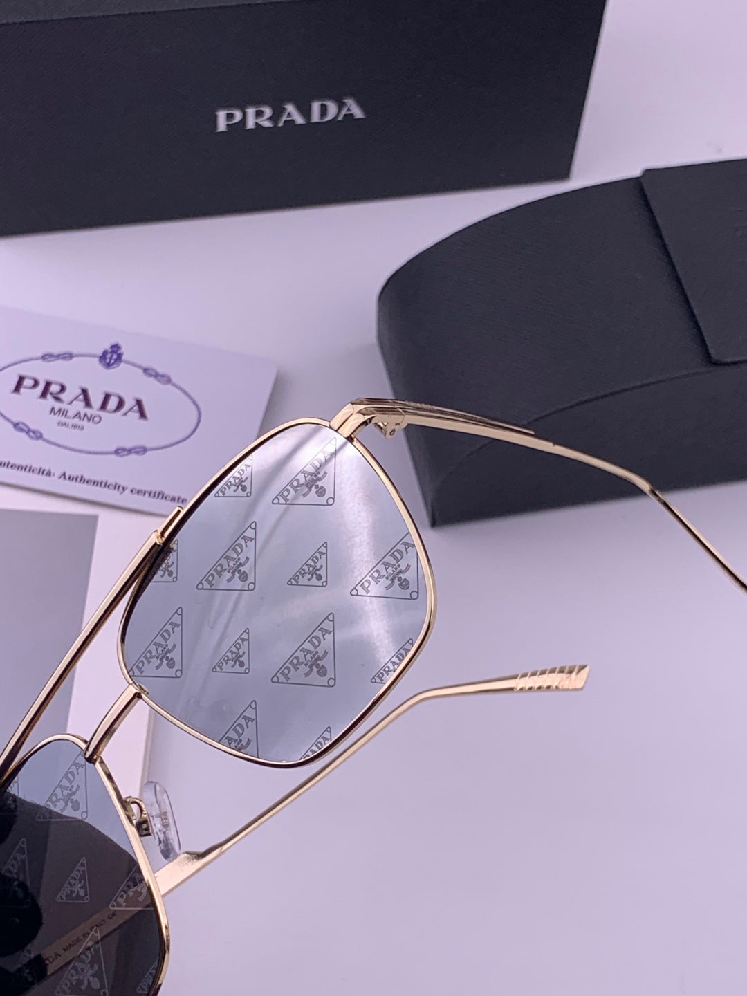 Prada Fashion Silver Lens Sunglasses for Men - 487030 - detail image 3
