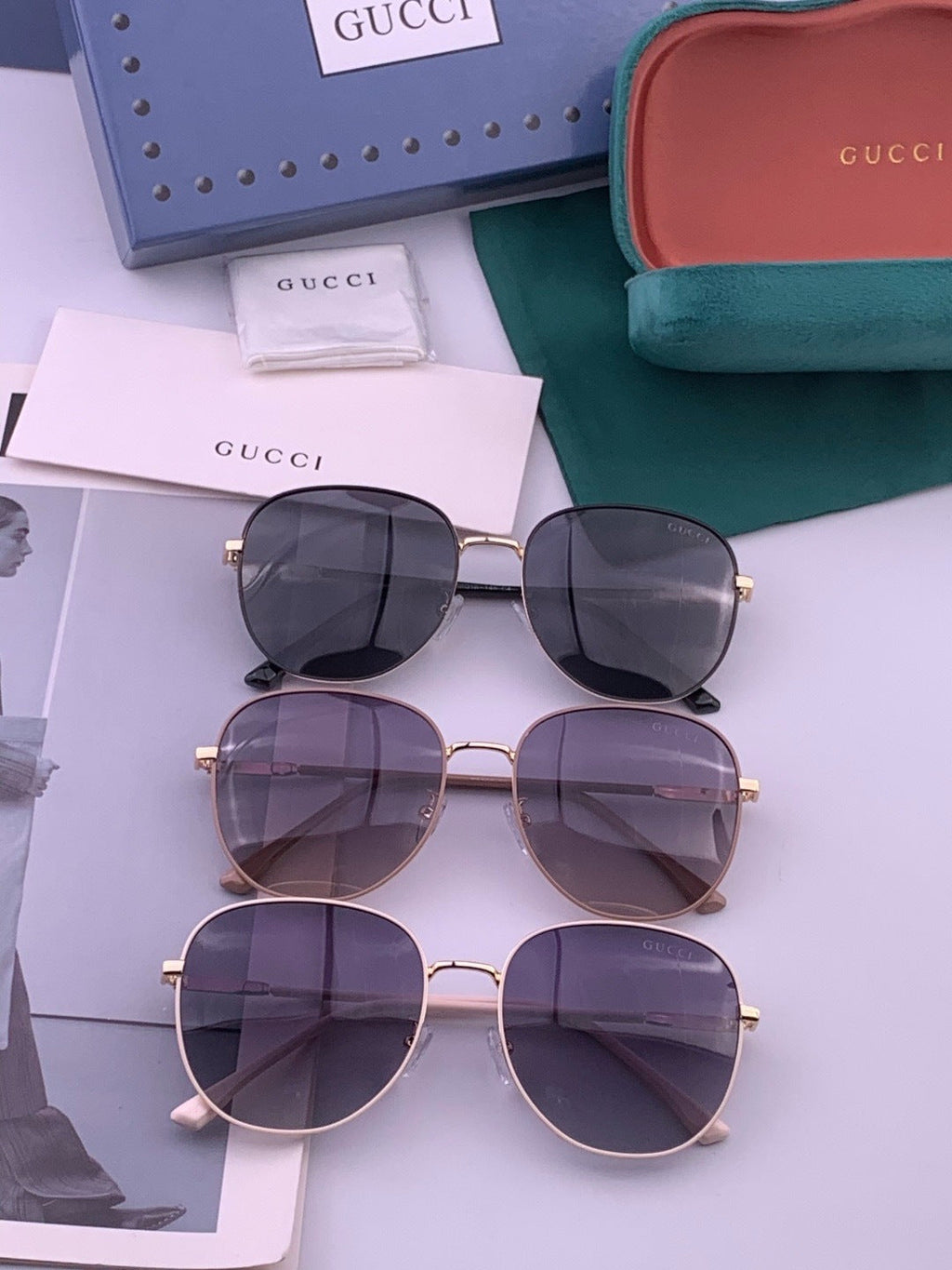 Gucci G5822 Polarized Oversized Gold Lens Sunglasses for Men & Women - 493317 - detail image 6