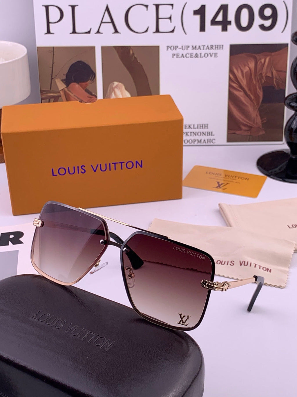 Louis Vuitton L91747 Aviator Gold Lens Sunglasses for Men & Women - detail image 4
