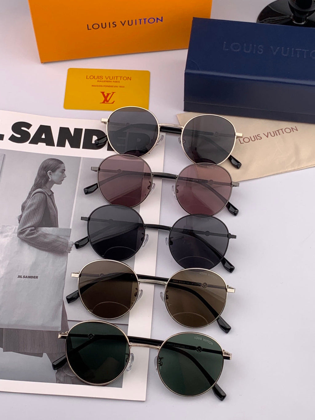 Louis Vuitton L3340 Polarized Aviator Orange Lens Sunglasses for Men & Women - detail image 8