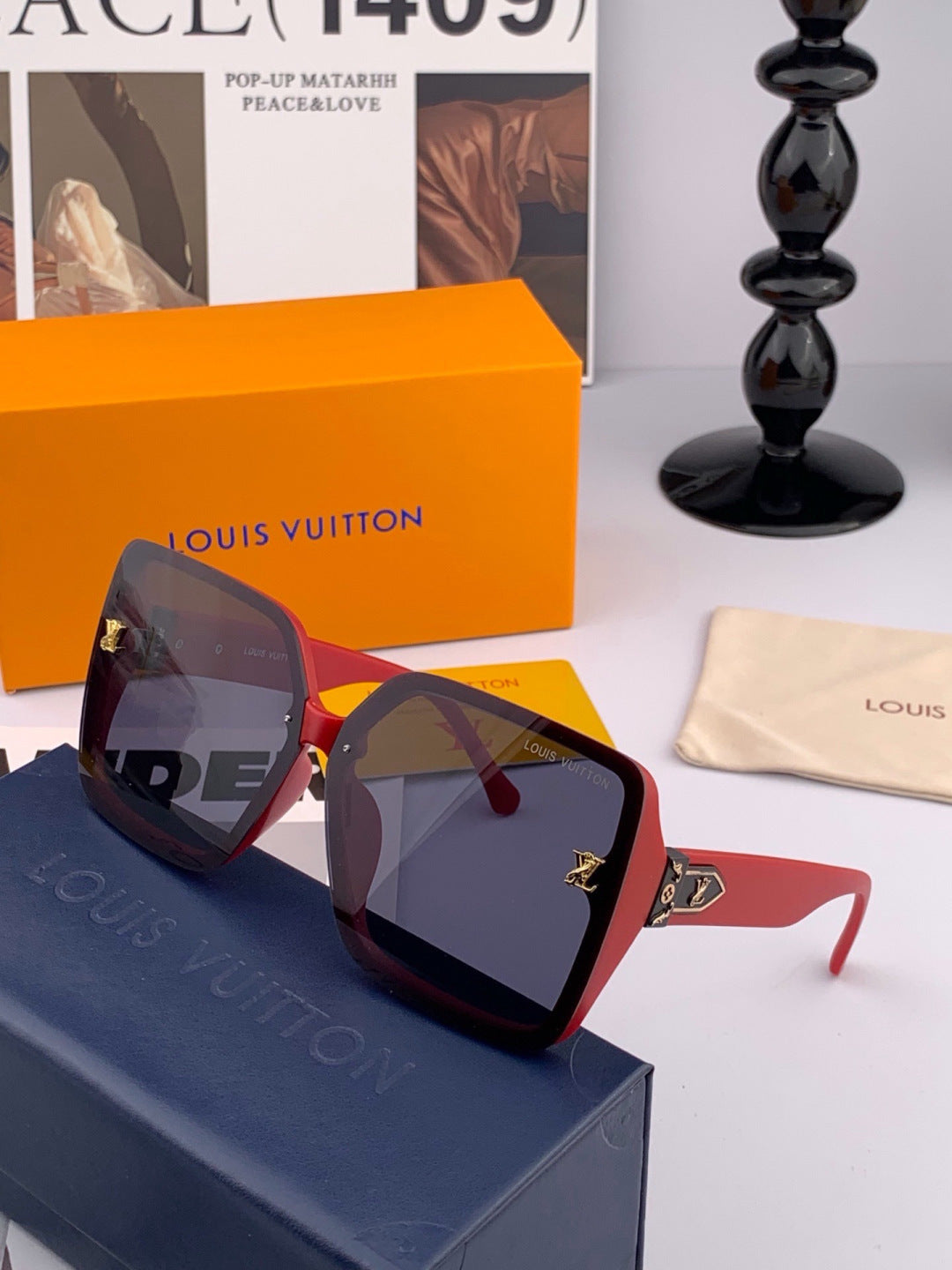 Louis Vuitton L3230 Square Brown Lens Sunglasses for Men & Women - detail image 4