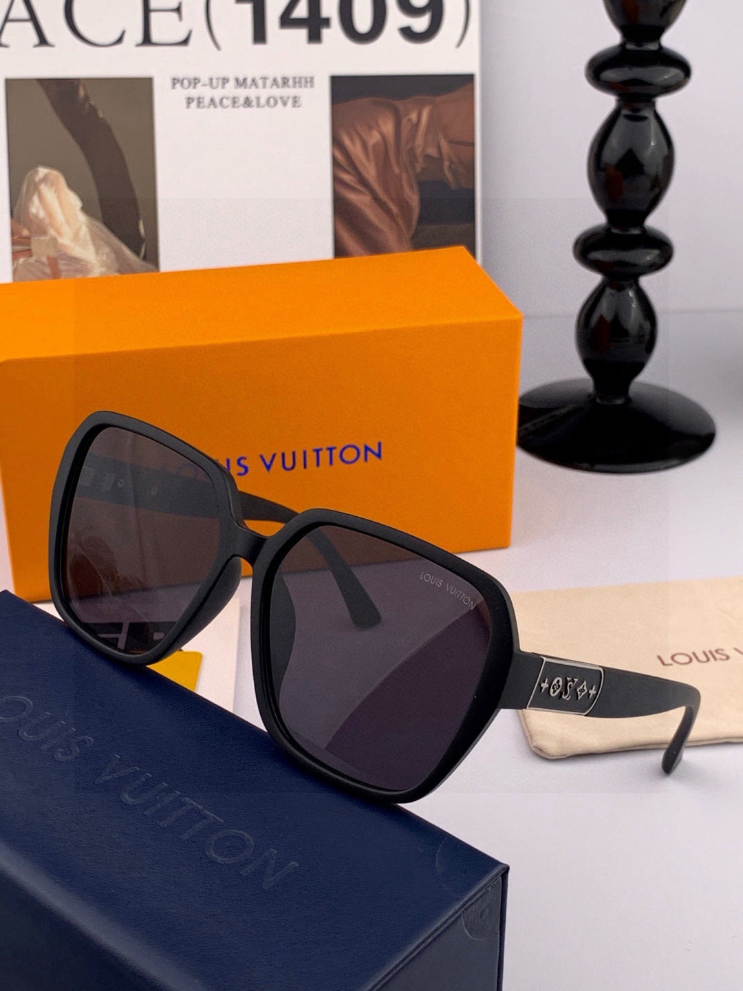 Louis Vuitton L3305 Square Red Lens Sunglasses for Men & Women - detail image 6