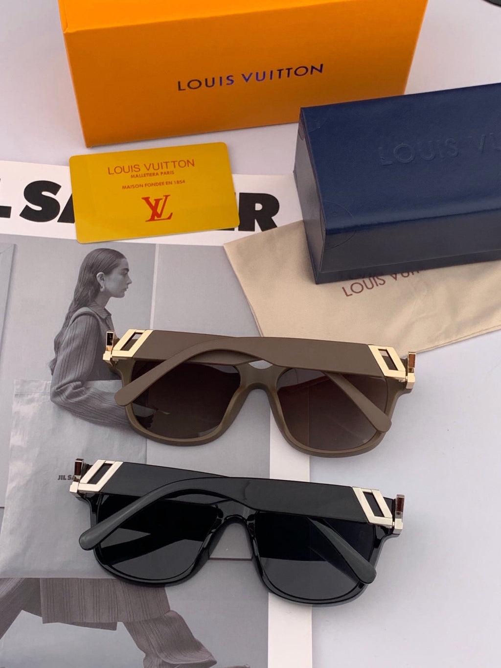 Louis Vuitton L3992 Polarized Square Brown Lens Sunglasses for Men & Women - detail image 6