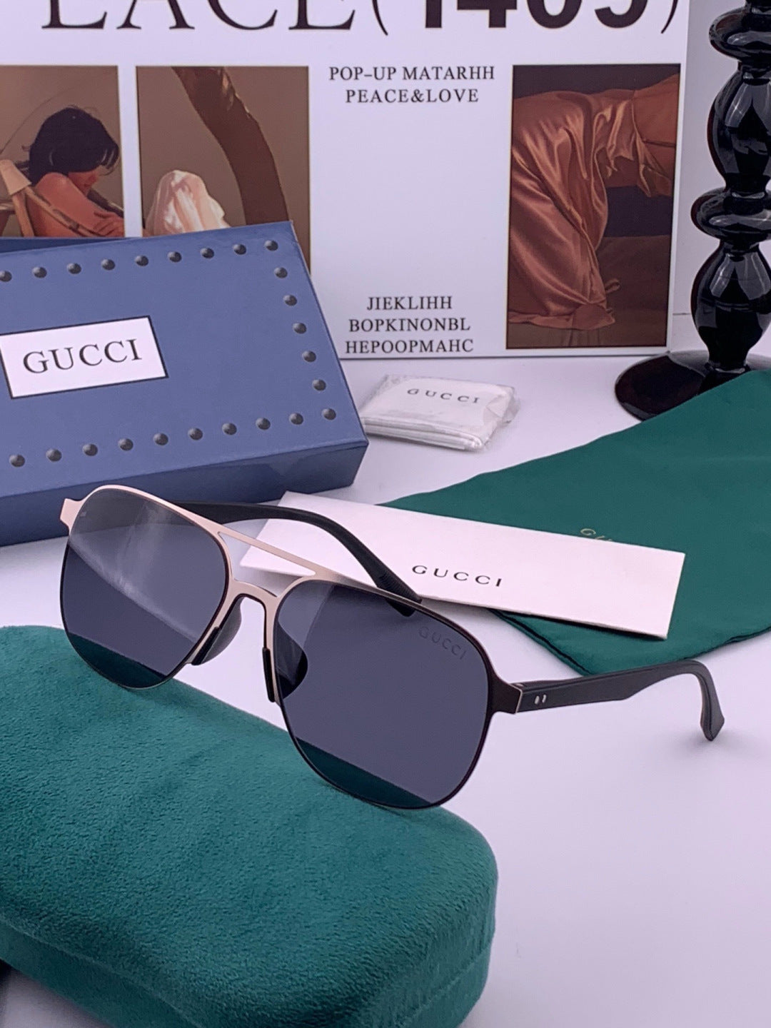 Gucci G2807 Polarized Aviator Black Lens Sunglasses for Men - 486370 - detail image 2