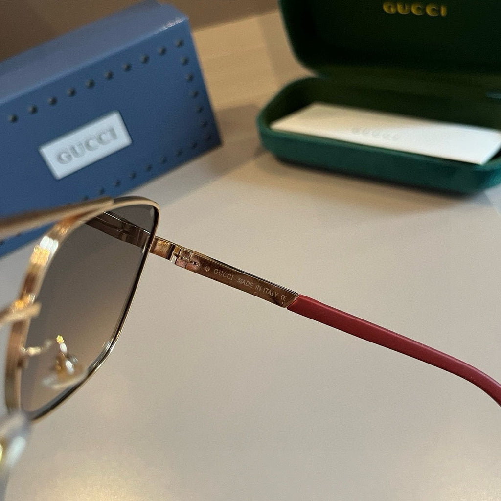 Gucci Metal Aviator Gold Lens Sunglasses for Men & Women - 997681 - detail image 8