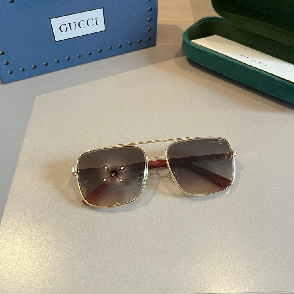 Gucci Metal Aviator Gold Lens Sunglasses for Men & Women - 997681 - detail image 4